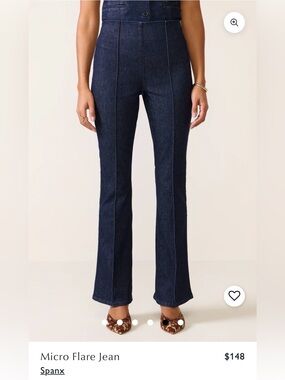 NWOT SPANX EveryWear Zero Waistband Micro Flare Jeans Raw Indigo L